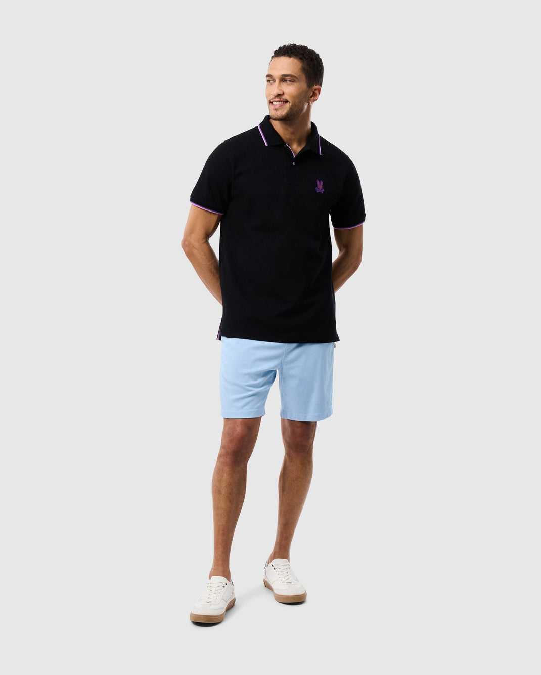 Polos Psycho Bunny Houston Pique Polo Shirt Noir Homme | GHW-69961233